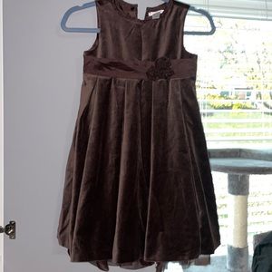 Girls Christmas dress! Janie and jack brown velvet dress size 7